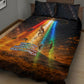 South Africa Safari UFO Quilt Bed Set African Wildlife Sci-Fi Galaxy Space And Mandela