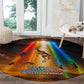 South Africa Safari UFO Round Carpet African Wildlife Sci-Fi Galaxy Space And Mandela