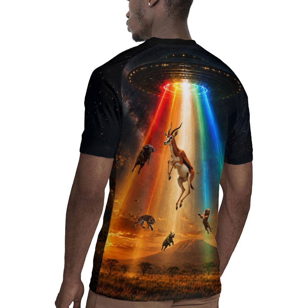 South Africa Safari UFO Rugby Jersey African Wildlife Sci-Fi Galaxy Space And Mandela