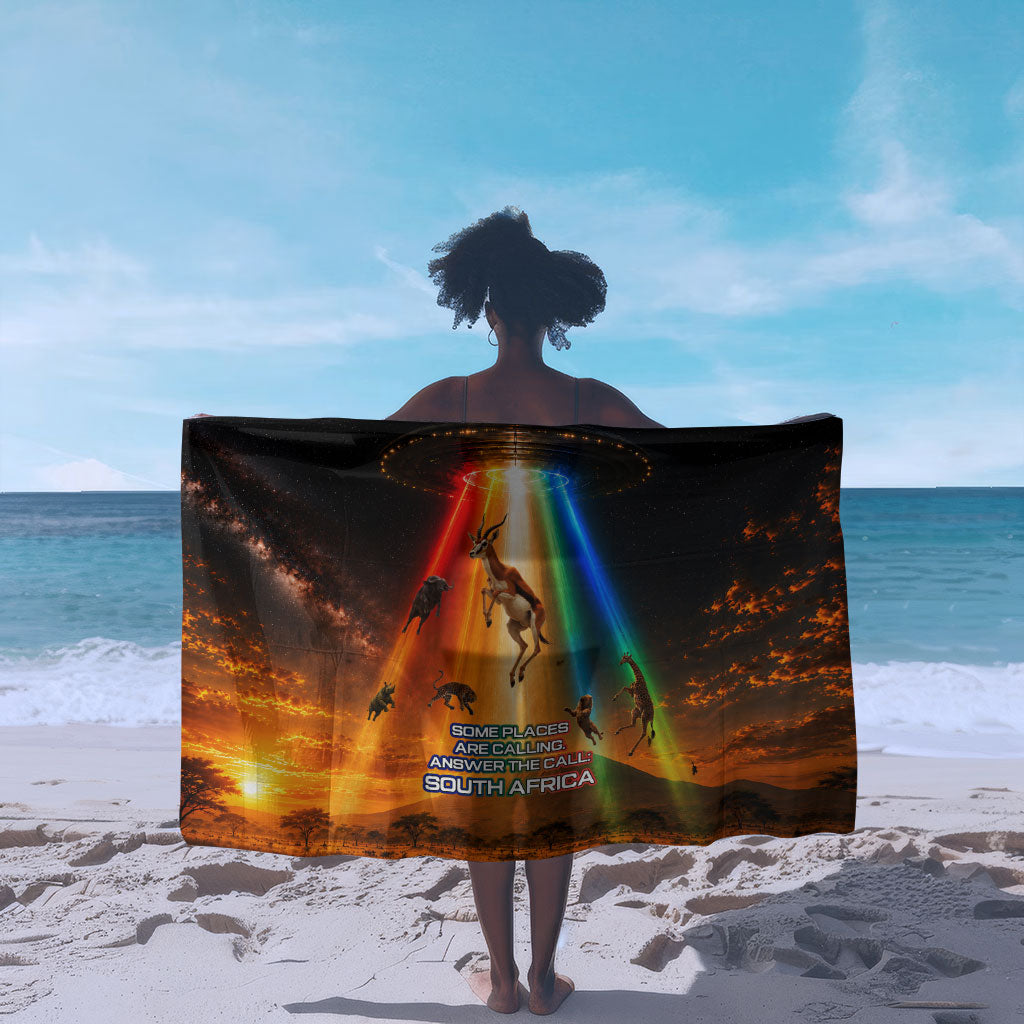 South Africa Safari UFO Sarong African Wildlife Sci-Fi Galaxy Space And Mandela
