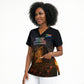 South Africa Safari UFO Scrub Top African Wildlife Sci-Fi Galaxy Space And Mandela