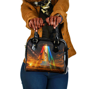 South Africa Safari UFO Shoulder Handbag African Wildlife Sci-Fi Galaxy Space And Mandela