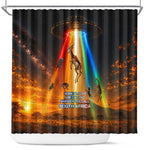 South Africa Safari UFO Shower Curtain African Wildlife Sci-Fi Galaxy Space And Mandela