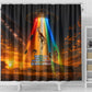 South Africa Safari UFO Shower Curtain African Wildlife Sci-Fi Galaxy Space And Mandela