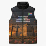South Africa Safari UFO Sleeveless Puffer Jacket African Wildlife Sci-Fi Galaxy Space And Mandela