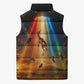 South Africa Safari UFO Sleeveless Puffer Jacket African Wildlife Sci-Fi Galaxy Space And Mandela