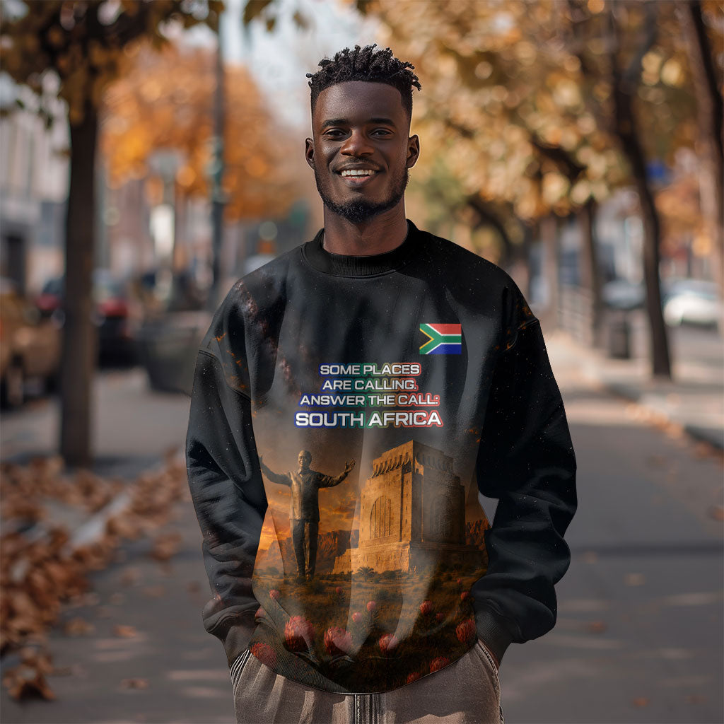 South Africa Safari UFO Sweatshirt African Wildlife Sci-Fi Galaxy Space And Mandela