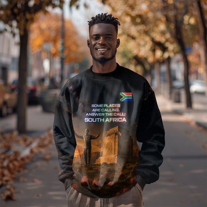 South Africa Safari UFO Sweatshirt African Wildlife Sci-Fi Galaxy Space And Mandela