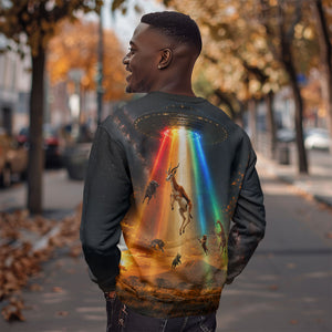South Africa Safari UFO Sweatshirt African Wildlife Sci-Fi Galaxy Space And Mandela