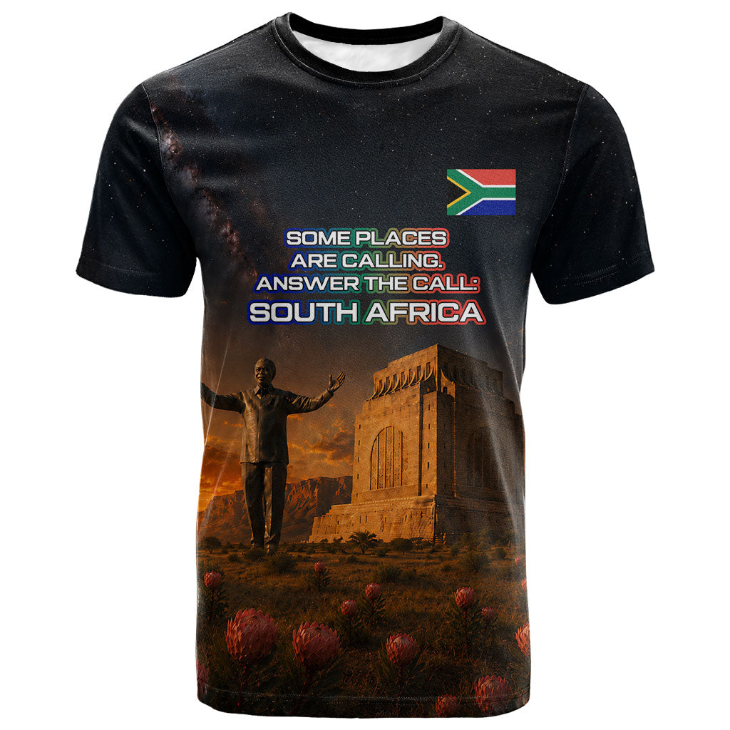 South Africa Safari UFO T shirt African Wildlife Sci-Fi Galaxy Space And Mandela