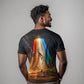South Africa Safari UFO T shirt African Wildlife Sci-Fi Galaxy Space And Mandela
