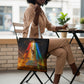 South Africa Safari UFO Tote Bag African Wildlife Sci-Fi Galaxy Space And Mandela