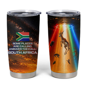 South Africa Safari UFO Tumbler Cup African Wildlife Sci-Fi Galaxy Space And Mandela