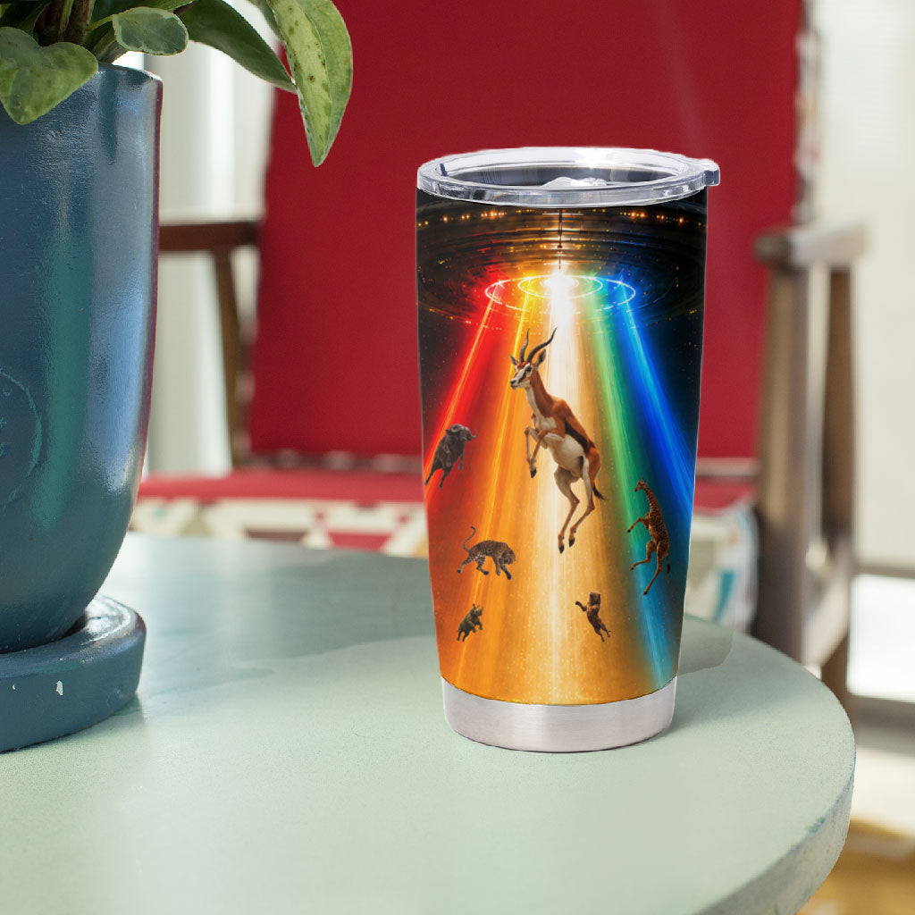 South Africa Safari UFO Tumbler Cup African Wildlife Sci-Fi Galaxy Space And Mandela