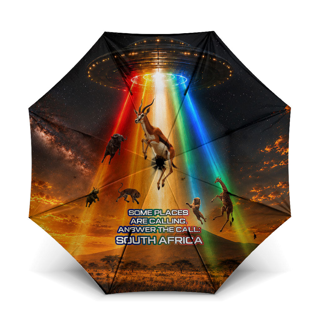 South Africa Safari UFO Umbrella African Wildlife Sci-Fi Galaxy Space And Mandela