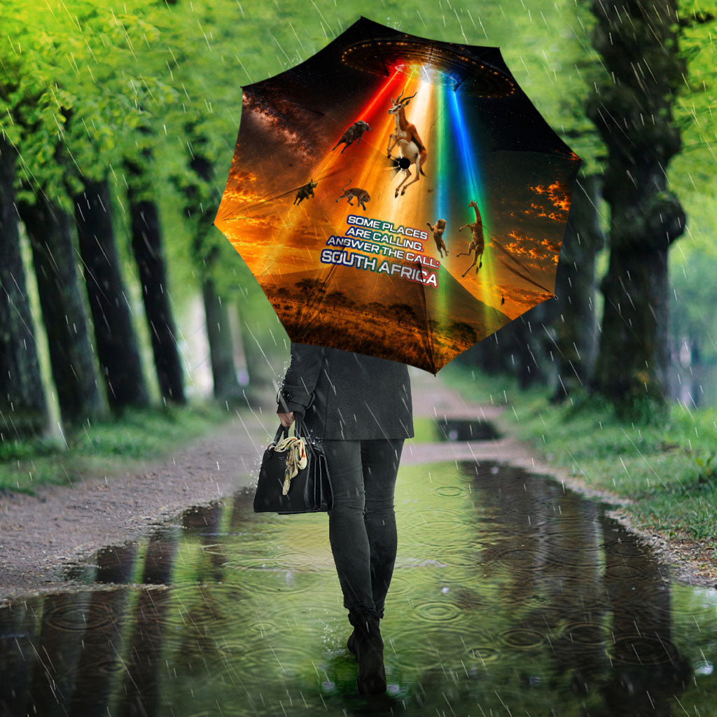 South Africa Safari UFO Umbrella African Wildlife Sci-Fi Galaxy Space And Mandela
