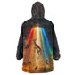 South Africa Safari UFO Wearable Blanket Hoodie African Wildlife Sci-Fi Galaxy Space And Mandela