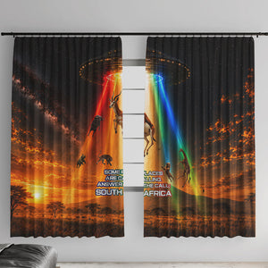 South Africa Safari UFO Window Curtain African Wildlife Sci-Fi Galaxy Space And Mandela
