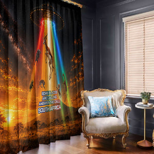 South Africa Safari UFO Window Curtain African Wildlife Sci-Fi Galaxy Space And Mandela