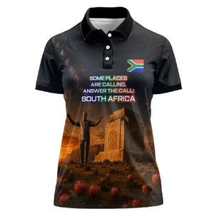 South Africa Safari UFO Women Polo Shirt African Wildlife Sci-Fi Galaxy Space And Mandela