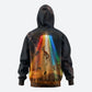 South Africa Safari UFO Zip Hoodie African Wildlife Sci-Fi Galaxy Space And Mandela
