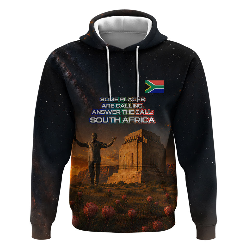 South Africa Safari UFO Zip Hoodie African Wildlife Sci-Fi Galaxy Space And Mandela