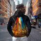 South Africa Safari UFO Zip Hoodie African Wildlife Sci-Fi Galaxy Space And Mandela