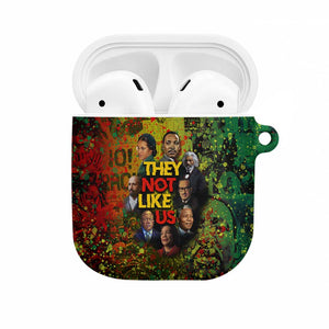 Black History Portrait Collage AirPods Case Africa Empowering They Not Like Us Quote in Grunge Paint - African Pride