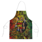 Black History Portrait Collage Apron Africa Empowering They Not Like Us Quote in Grunge Paint - African Pride