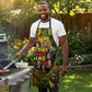 Black History Portrait Collage Apron Africa Empowering They Not Like Us Quote in Grunge Paint - African Pride