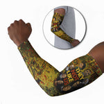 Black History Portrait Collage Arm Sleeves Africa Empowering They Not Like Us Quote in Grunge Paint - African Pride