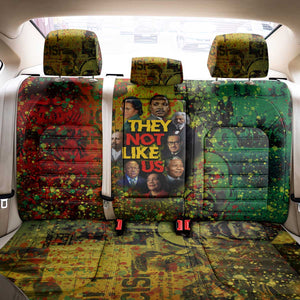 Black History Portrait Collage Back Car Seat Cover Africa Empowering They Not Like Us Quote in Grunge Paint - African Pride