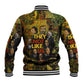 Black History Portrait Collage Baseball Jacket Africa Empowering They Not Like Us Quote in Grunge Paint - African Pride