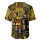 Black History Portrait Collage Baseball Jersey Africa Empowering They Not Like Us Quote in Grunge Paint - African Pride