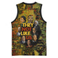 Black History Portrait Collage Basketball Jersey Africa Empowering They Not Like Us Quote in Grunge Paint - African Pride
