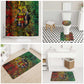 Black History Portrait Collage Bathroom Set Africa Empowering They Not Like Us Quote in Grunge Paint - African Pride
