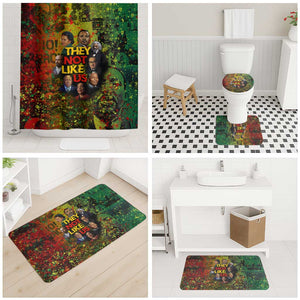 Black History Portrait Collage Bathroom Set Africa Empowering They Not Like Us Quote in Grunge Paint - African Pride