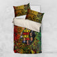 Black History Portrait Collage Bedding Set Africa Empowering They Not Like Us Quote in Grunge Paint - African Pride
