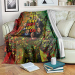 Black History Portrait Collage Blanket Africa Empowering They Not Like Us Quote in Grunge Paint - African Pride