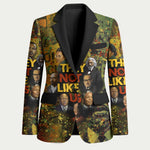 Black History Portrait Collage Blazer Africa Empowering They Not Like Us Quote in Grunge Paint - African Pride