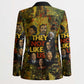 Black History Portrait Collage Blazer Africa Empowering They Not Like Us Quote in Grunge Paint - African Pride