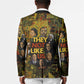 Black History Portrait Collage Blazer Africa Empowering They Not Like Us Quote in Grunge Paint - African Pride