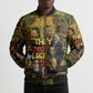 Black History Portrait Collage Bomber Puffer Jacket Africa Empowering They Not Like Us Quote in Grunge Paint - African Pride