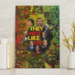 Black History Portrait Collage Canvas Wall Art Africa Empowering They Not Like Us Quote in Grunge Paint - African Pride