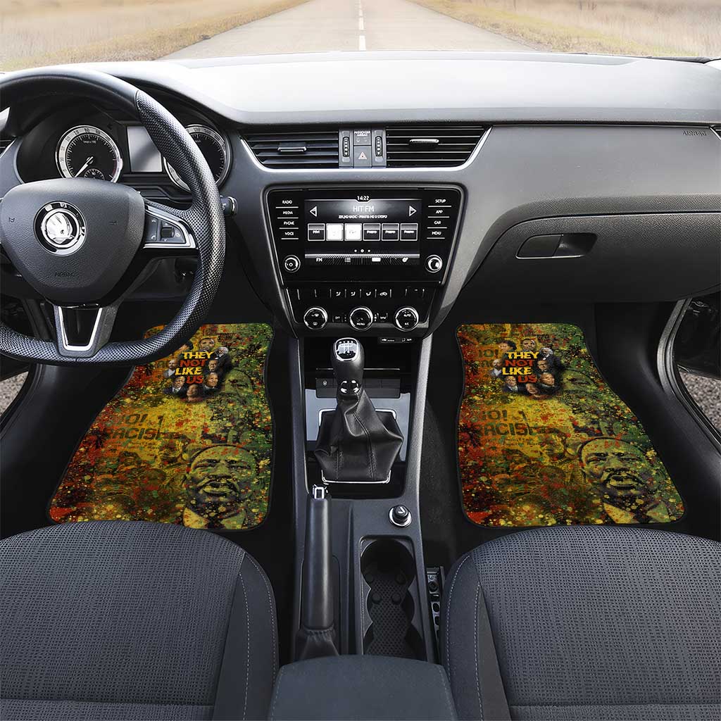 Black History Portrait Collage Car Mats Africa Empowering They Not Like Us Quote in Grunge Paint - African Pride