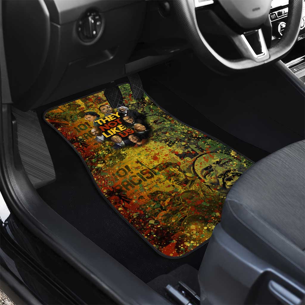 Black History Portrait Collage Car Mats Africa Empowering They Not Like Us Quote in Grunge Paint - African Pride