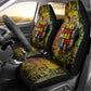 Black History Portrait Collage Car Seat Cover Africa Empowering They Not Like Us Quote in Grunge Paint - African Pride