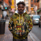 Black History Portrait Collage Hoodie Africa Empowering They Not Like Us Quote in Grunge Paint - African Pride