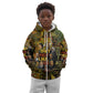 Black History Portrait Collage Kid Hoodie Africa Empowering They Not Like Us Quote in Grunge Paint - African Pride