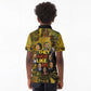 Black History Portrait Collage Kid Polo Shirt Africa Empowering They Not Like Us Quote in Grunge Paint - African Pride